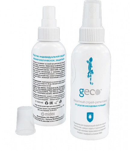Защитный спрей-репеллент для защиты от укусов иксодовых клещей "GECO", 145 мл.